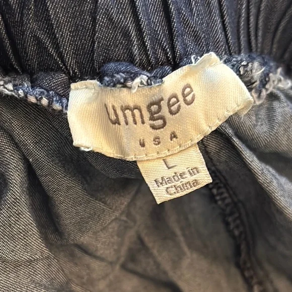 Umgee USA Women’s Size L Sundress Blue Off-Shoulder Ruffled Mini Flutter Sleeve - Picture 9 of 11